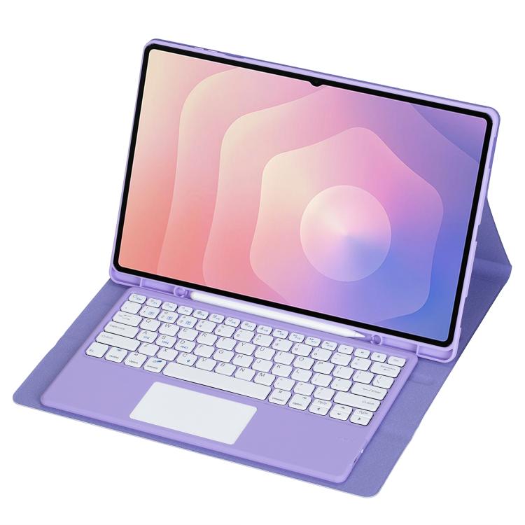 For Samsung Galaxy Tab S11 Ultra Candy Color TPU Touch Bluetooth Keyboard Leather Tablet Case with Pen Holder