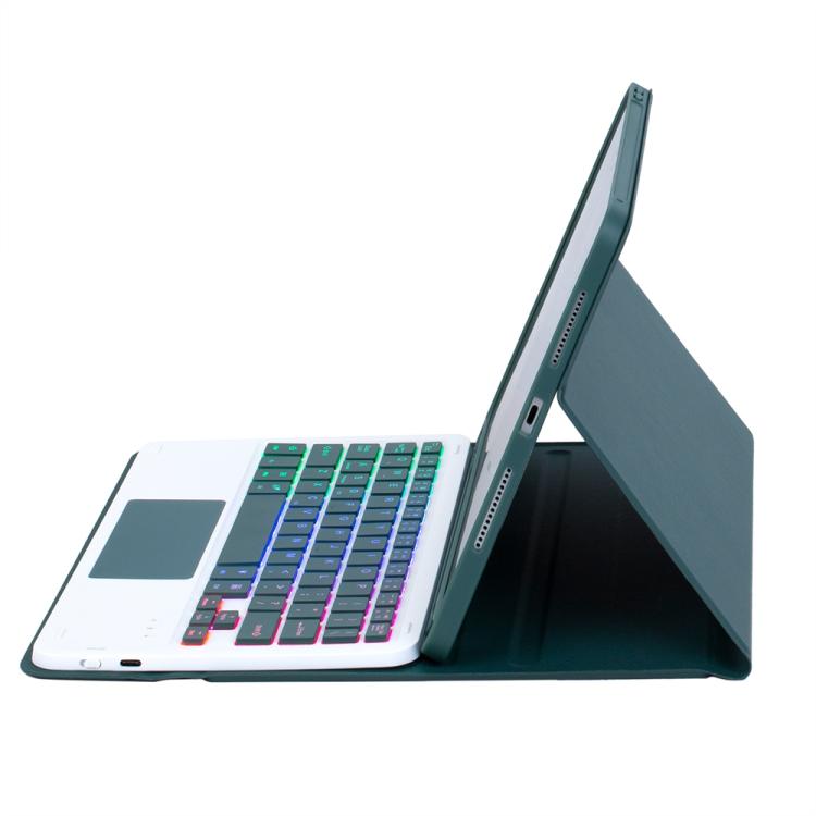 For Samsung Galaxy Tab A11+ Candy Color Touch Backlight Bluetooth Keyboard Leather Tablet Case with Pen Holder