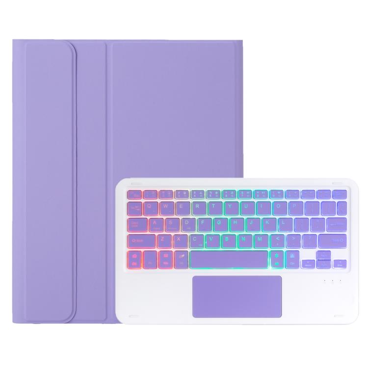 For Samsung Galaxy Tab A11+ Candy Color Touch Backlight Bluetooth Keyboard Leather Tablet Case with Pen Holder