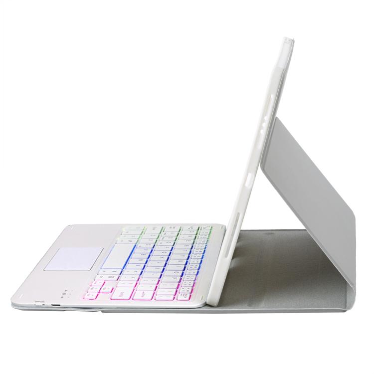 For Samsung Galaxy Tab A11+ Candy Color Touch Backlight Bluetooth Keyboard Leather Tablet Case with Pen Holder