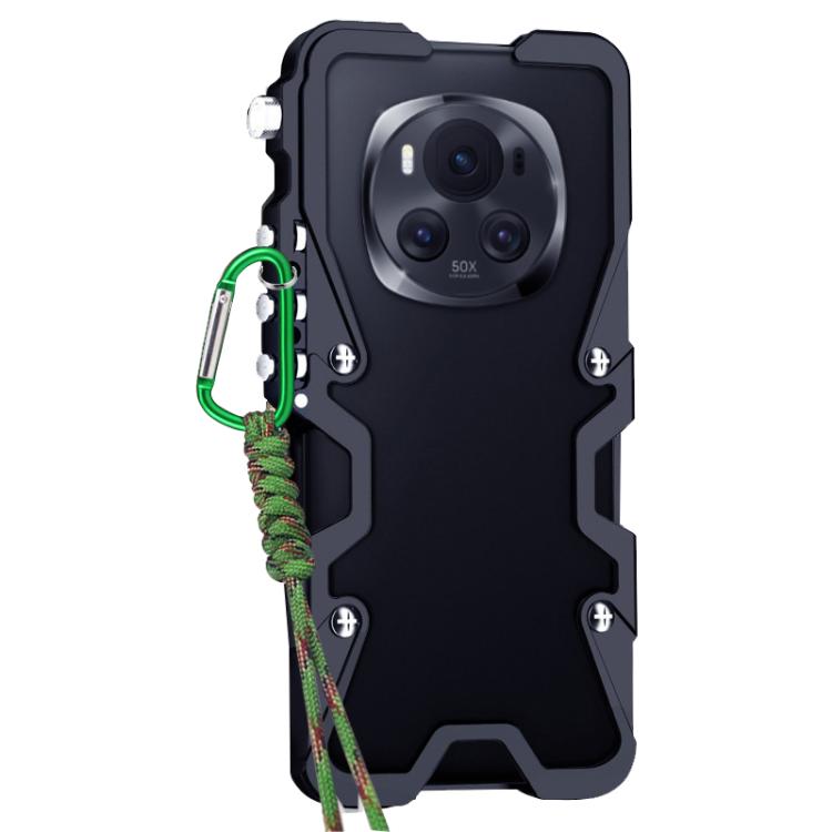 For Honor Magic6 Trigger Design Hollow Metal Frame Phone Case with Lanyard