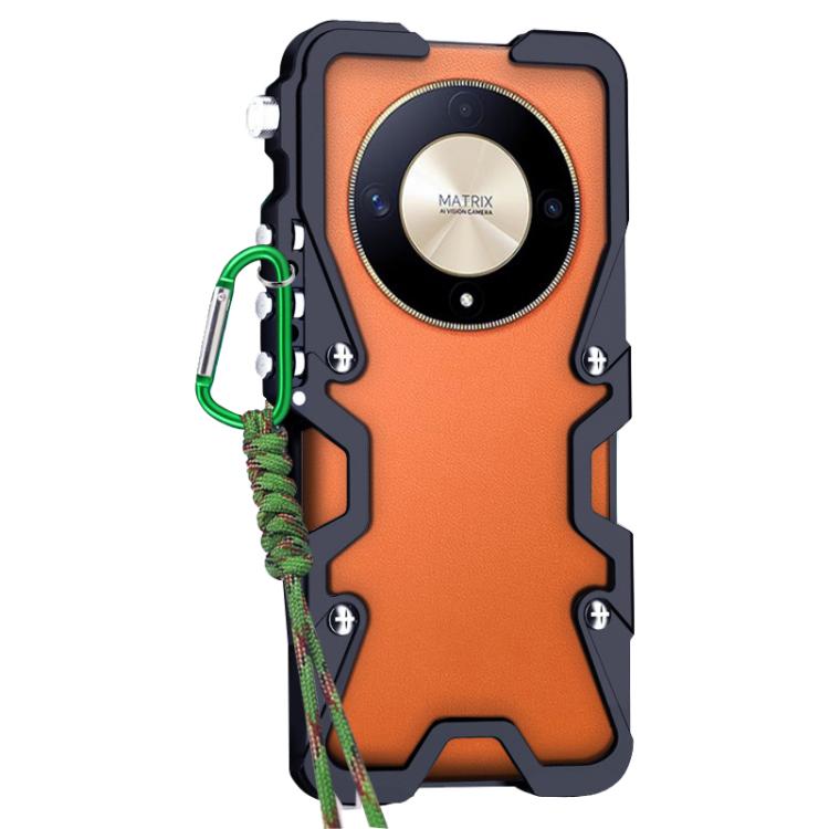 For Honor Magic6 Lite Trigger Design Hollow Metal Frame Phone Case with Lanyard
