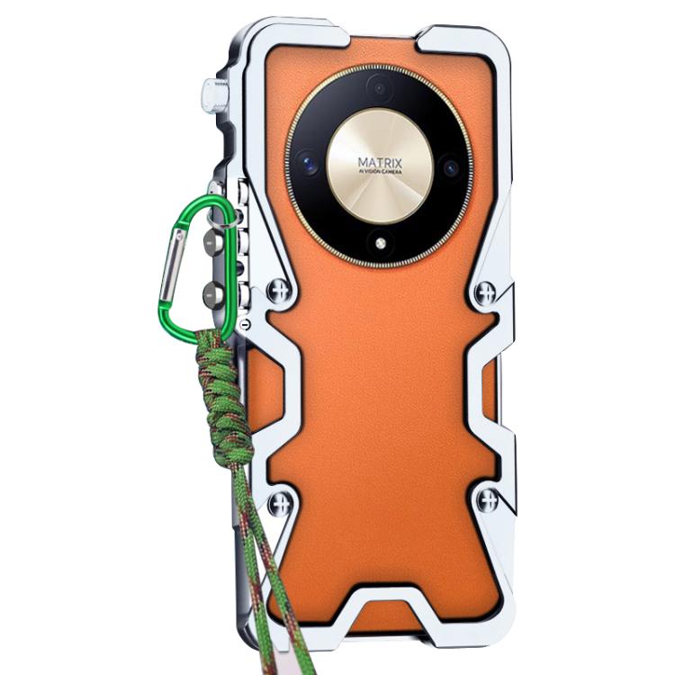 For Honor Magic6 Lite Trigger Design Hollow Metal Frame Phone Case with Lanyard