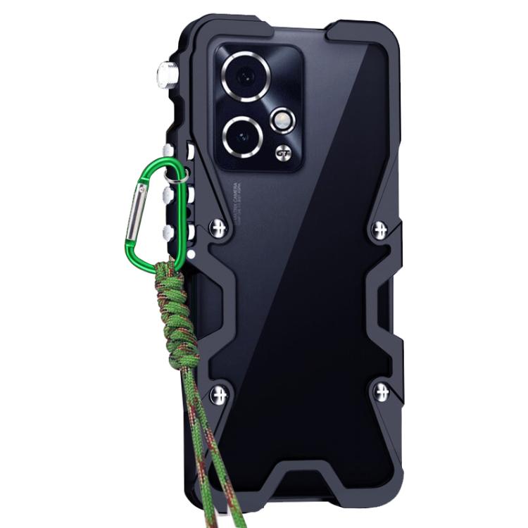 For Honor 90 GT Trigger Design Hollow Metal Frame Phone Case with Lanyard