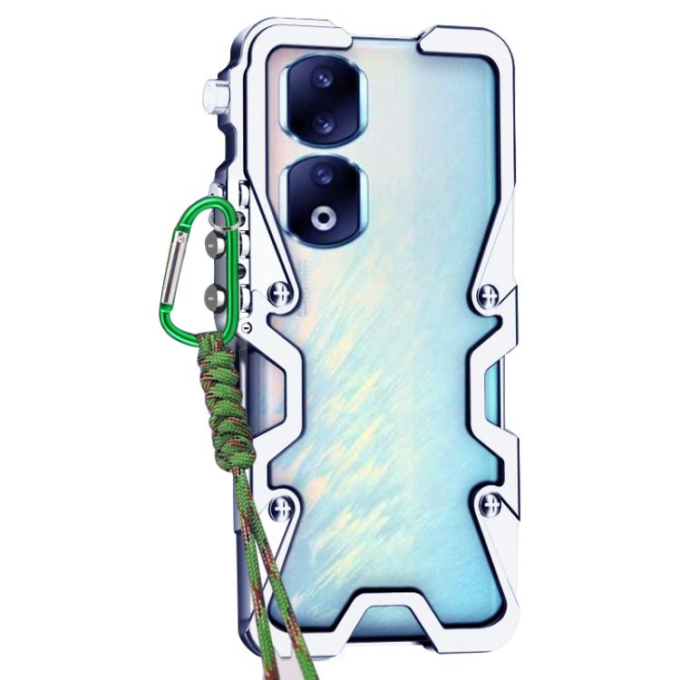 For Honor 90 Pro Trigger Design Hollow Metal Frame Phone Case with Lanyard