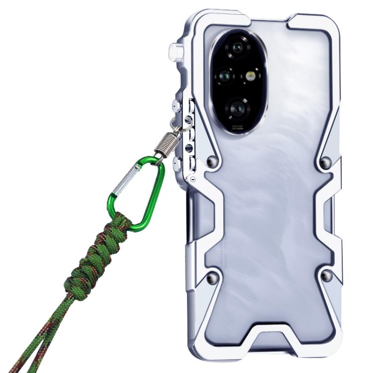 For Honor 200 Pro Trigger Design Hollow Metal Frame Phone Case with Lanyard