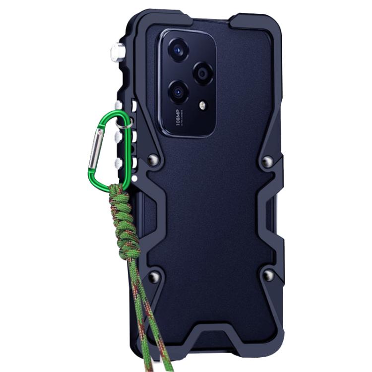 For Honor 200 Lite Global Trigger Design Hollow Metal Frame Phone Case with Lanyard