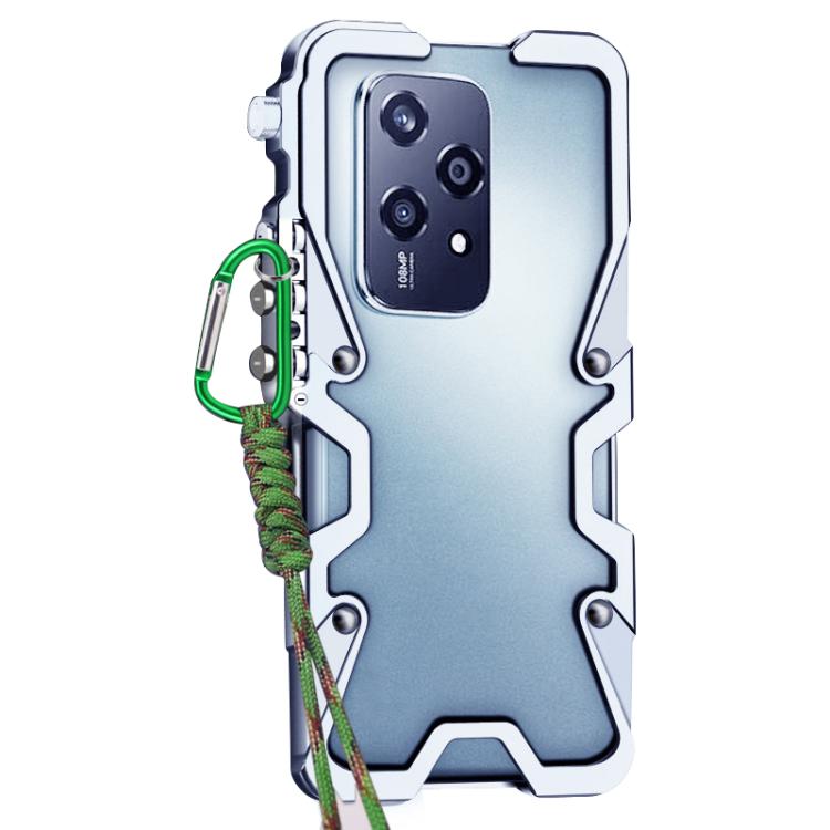 For Honor 200 Lite Global Trigger Design Hollow Metal Frame Phone Case with Lanyard
