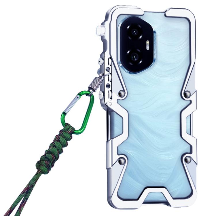 For Honor 300 Trigger Design Hollow Metal Frame Phone Case with Lanyard