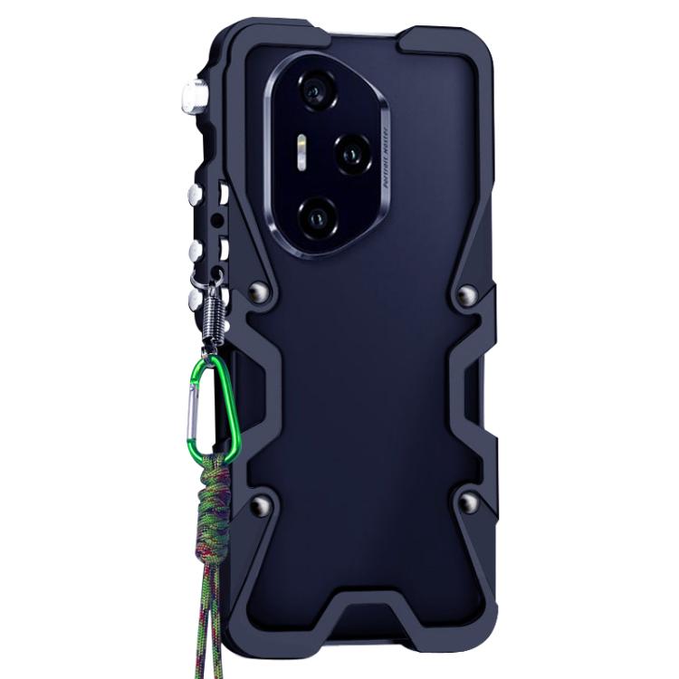 For Honor 300 Pro Trigger Design Hollow Metal Frame Phone Case with Lanyard