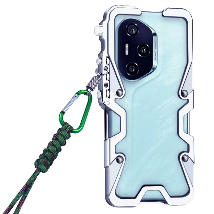 For Honor 300 Pro Trigger Design Hollow Metal Frame Phone Case with Lanyard