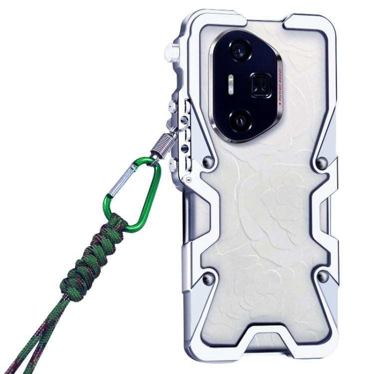 For Honor 300 Ultra Trigger Design Hollow Metal Frame Phone Case with Lanyard