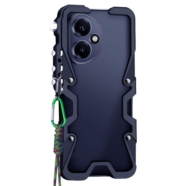 For Honor 400 Global 156.5mm Trigger Design Hollow Metal Frame Phone Case with Lanyard