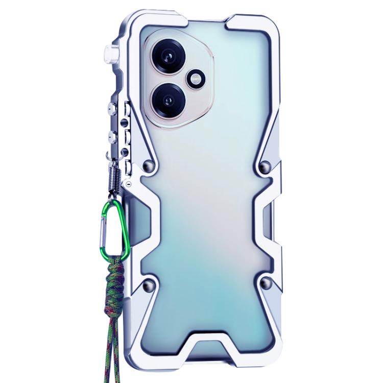 For Honor 400 Global 156.5mm Trigger Design Hollow Metal Frame Phone Case with Lanyard