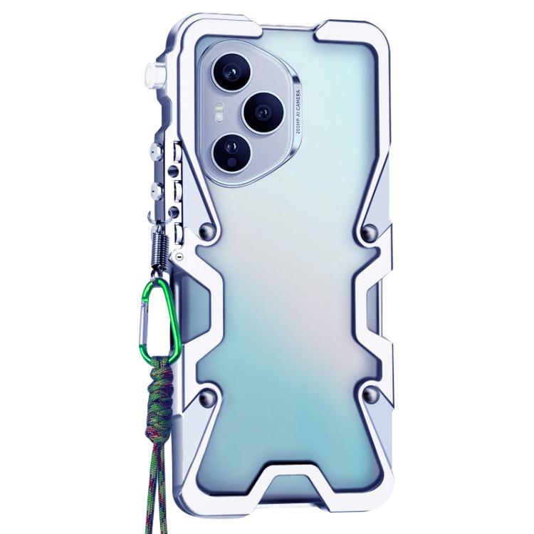 For Honor 400 Pro Global 160.8mm Trigger Design Hollow Metal Frame Phone Case with Lanyard