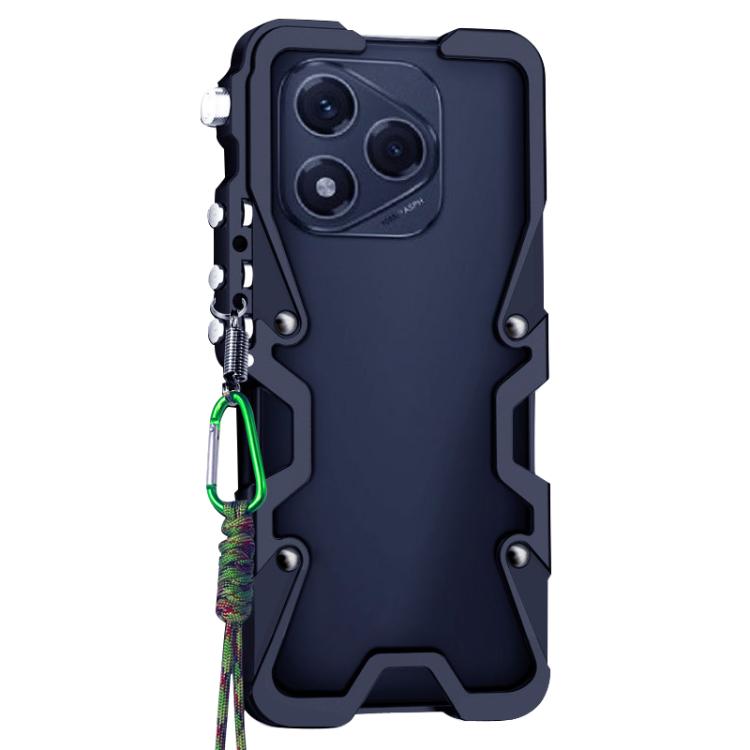 For Honor 400 Lite Global Trigger Design Hollow Metal Frame Phone Case with Lanyard