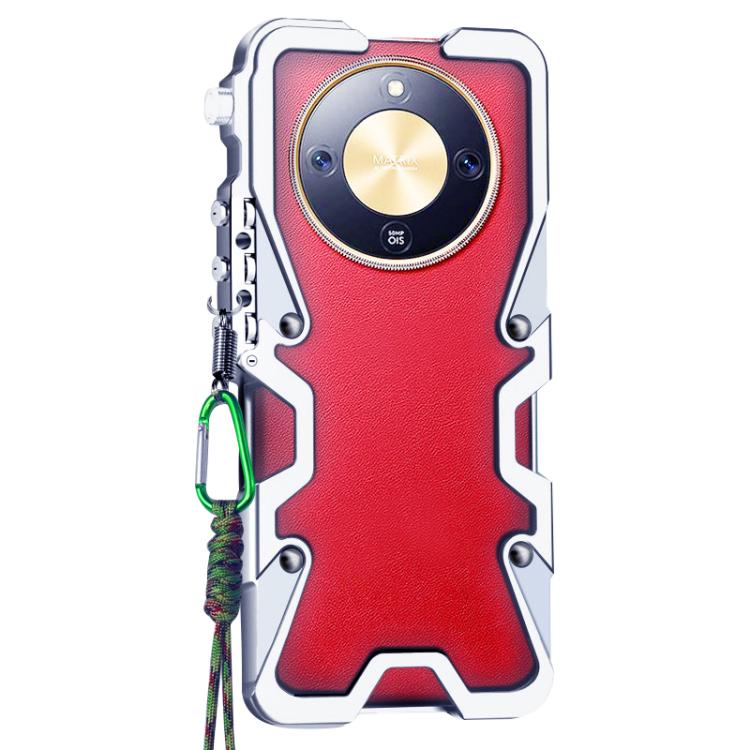 For Honor Magic8 Lite Trigger Design Hollow Metal Frame Phone Case with Lanyard