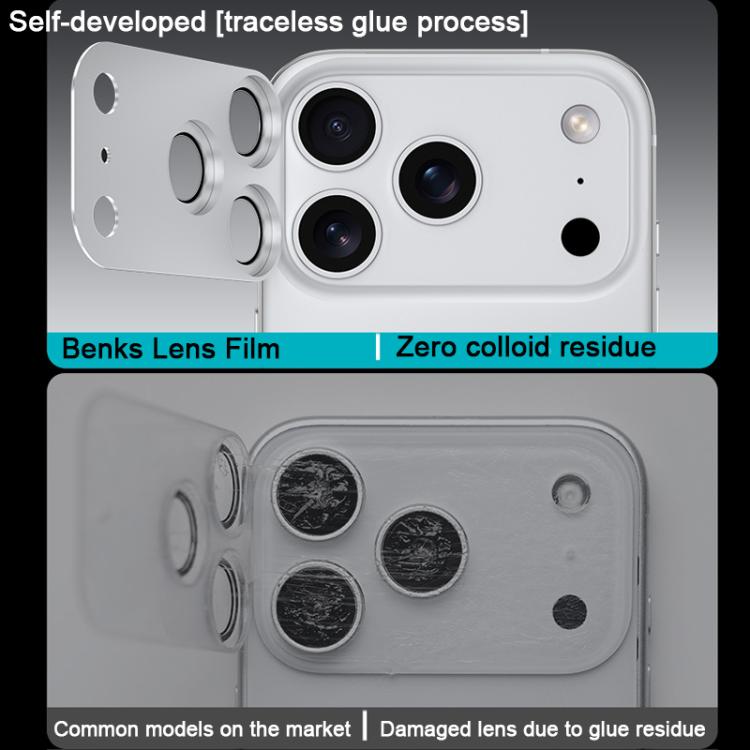 For iPhone 17 Pro Max Benks King Kong Corning Integrated Metal Phone Lens Screen Protector