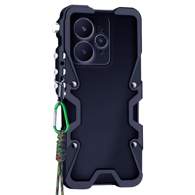 For Realme 15 Pro 5G Trigger Design Hollow Metal Frame Phone Case with Lanyard