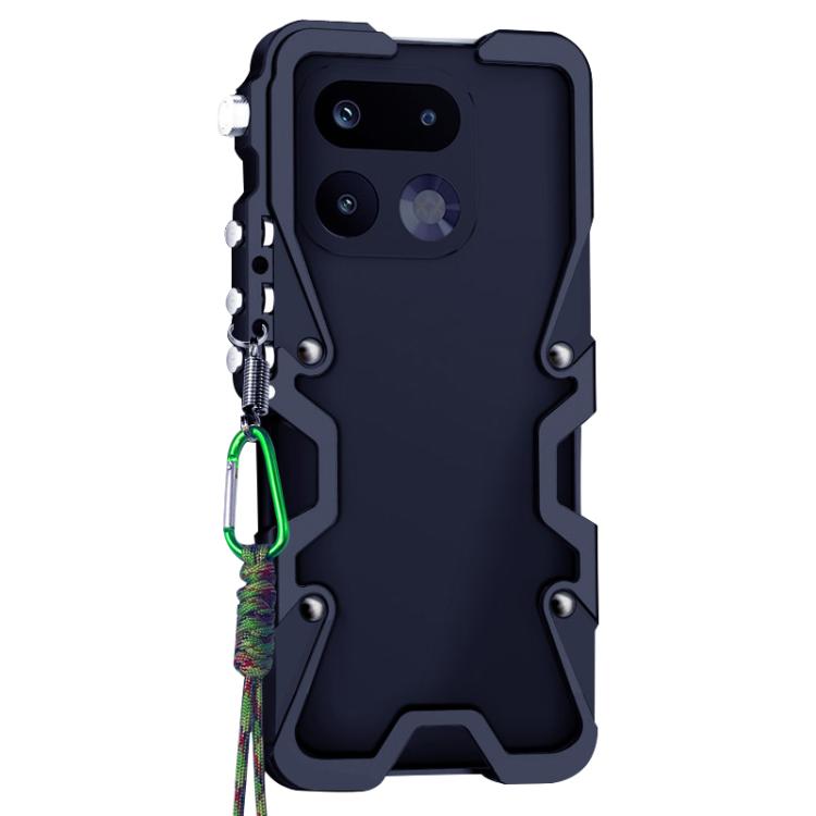 For Realme 16 Pro 5G Trigger Design Hollow Metal Frame Phone Case with Lanyard