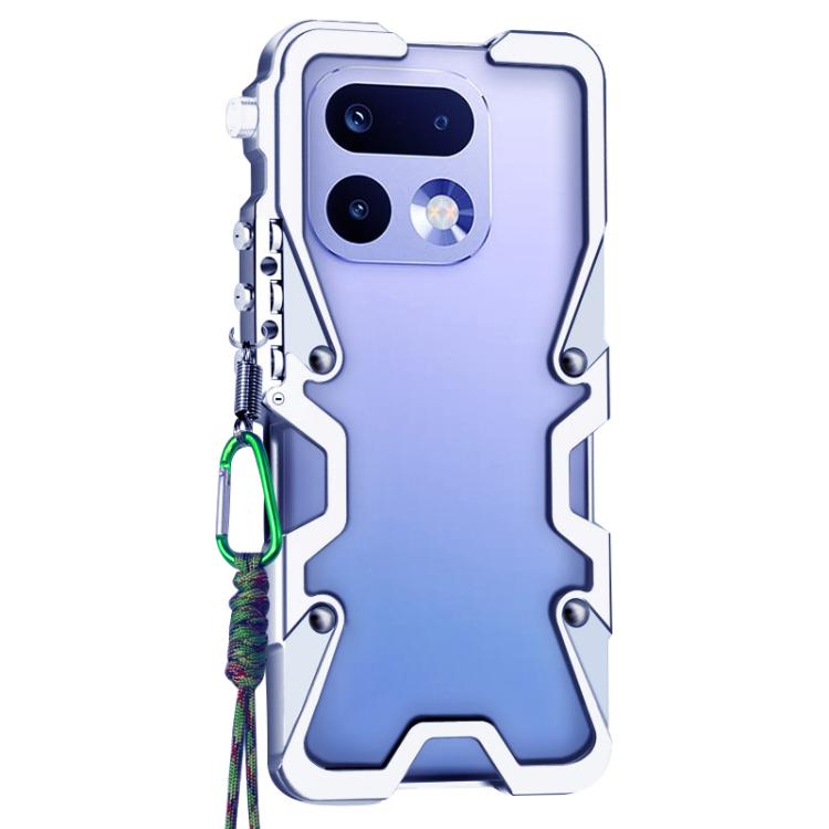 For Realme 16 Pro 5G Trigger Design Hollow Metal Frame Phone Case with Lanyard