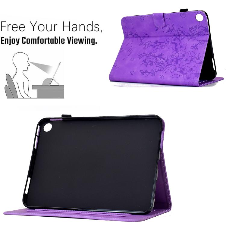 For Samsung Galaxy Tab A11 / A9 Plum Blossom Embossed Leather Tablet Case