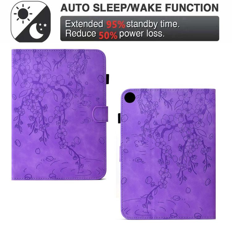 For Samsung Galaxy Tab A11+ / A9+ Plum Blossom Embossed Smart Leather Tablet Case