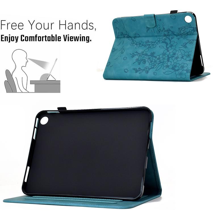 For Samsung Galaxy Tab A11+ / A9+ Plum Blossom Embossed Smart Leather Tablet Case