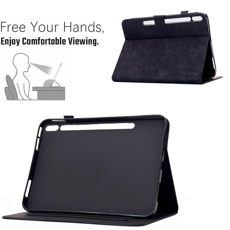 For Samsung Galaxy Tab S10 FE / S9 FE Plum Blossom Embossed Smart Leather Tablet Case