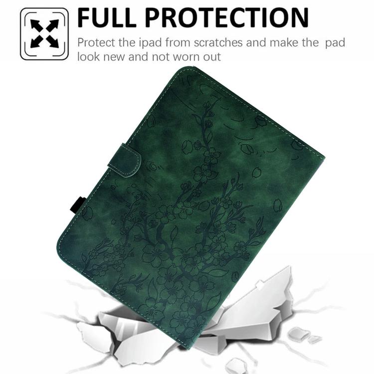 For Samsung Galaxy Tab S10 FE+ Plum Blossom Embossed Smart Leather Tablet Case