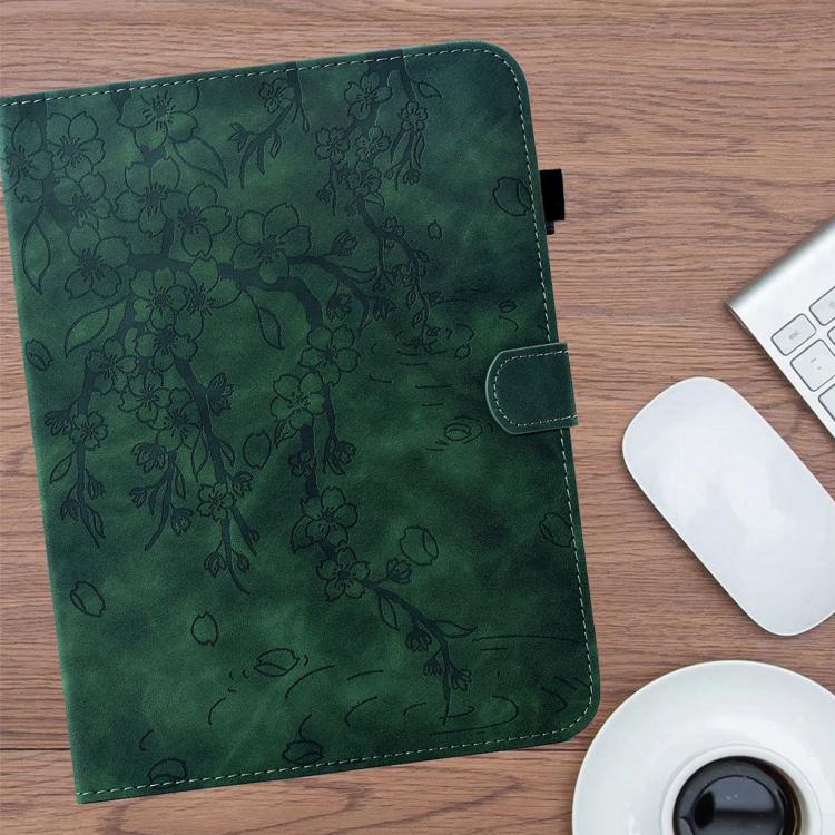 For Samsung Galaxy Tab S10 FE+ Plum Blossom Embossed Smart Leather Tablet Case