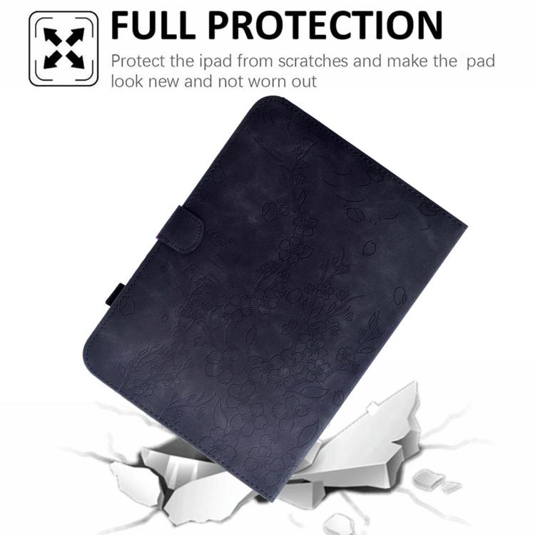 For Samsung Galaxy Tab S10 FE+ Plum Blossom Embossed Smart Leather Tablet Case