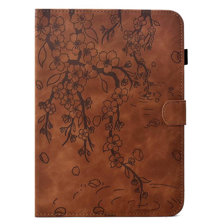 For Samsung Galaxy Tab S10 FE+ Plum Blossom Embossed Smart Leather Tablet Case