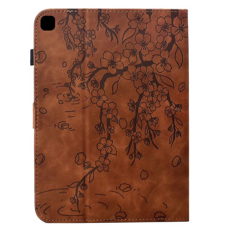 For Samsung Galaxy Tab S6 Lite / P610 Plum Blossom Embossed Smart Leather Tablet Case
