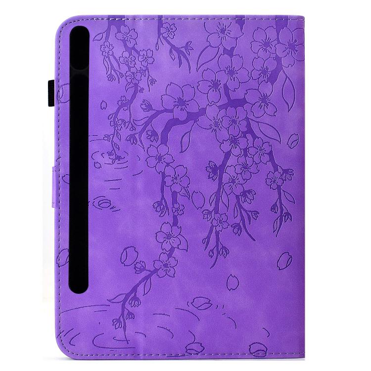 For Samsung Galaxy Tab S8 / S7 Plum Blossom Embossed Smart Leather Tablet Case