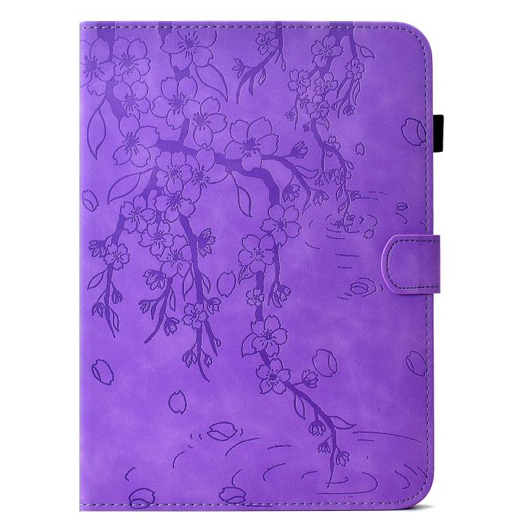 For Samsung Galaxy Tab A8 / X200 Plum Blossom Embossed Smart Leather Tablet Case