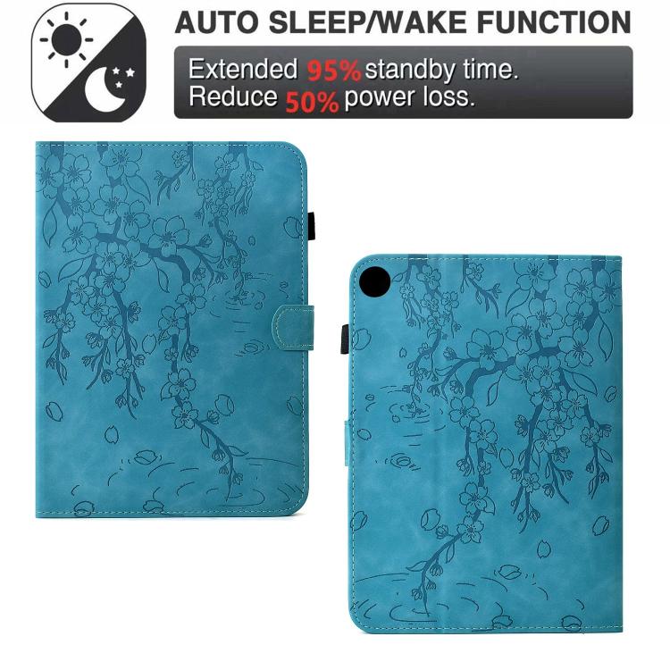 For Samsung Galaxy Tab A8 / X200 Plum Blossom Embossed Smart Leather Tablet Case