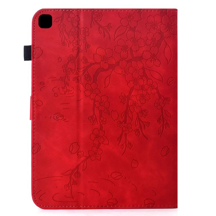 For Samsung Galaxy Tab A7 / T500 Plum Blossom Embossed Smart Leather Tablet Case