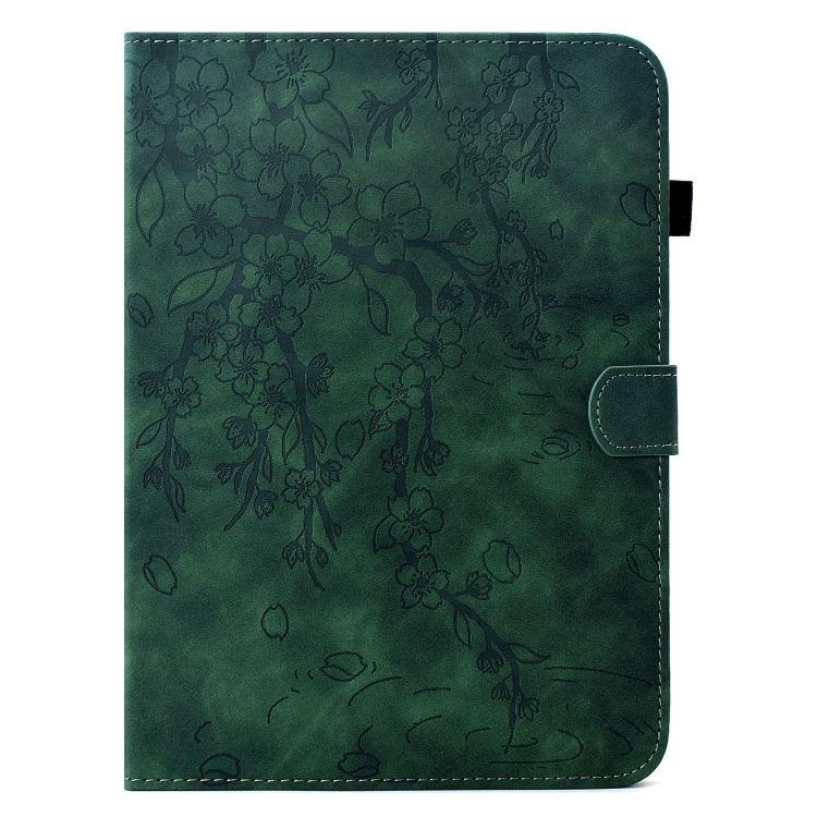 For Samsung Galaxy Tab A7 / T500 Plum Blossom Embossed Smart Leather Tablet Case