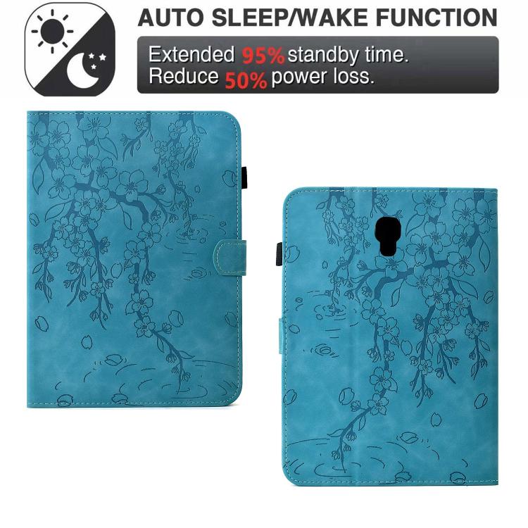 For Samsung Galaxy Tab A 10.5 / T590 Plum Blossom Embossed Smart Leather Tablet Case
