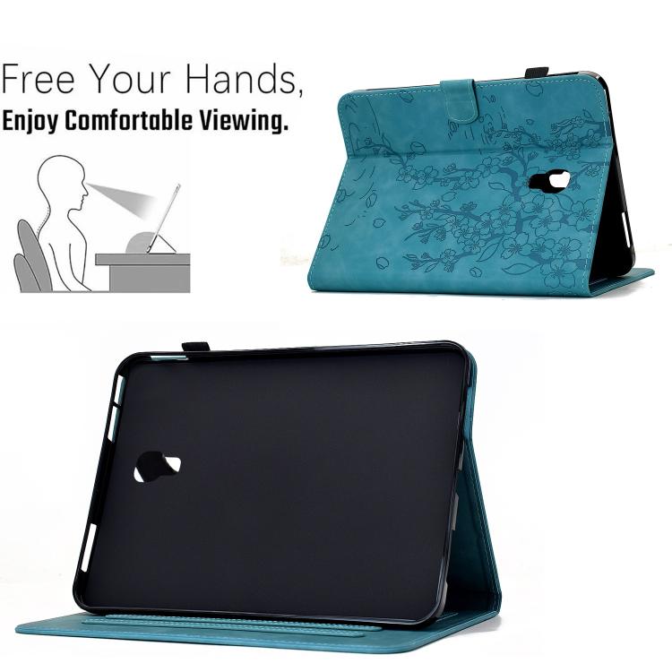 For Samsung Galaxy Tab A 10.5 / T590 Plum Blossom Embossed Smart Leather Tablet Case