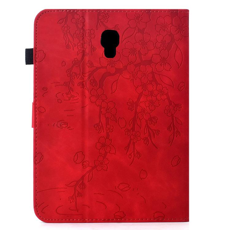 For Samsung Galaxy Tab A 10.5 / T590 Plum Blossom Embossed Smart Leather Tablet Case