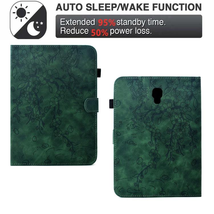 For Samsung Galaxy Tab A 10.5 / T590 Plum Blossom Embossed Smart Leather Tablet Case