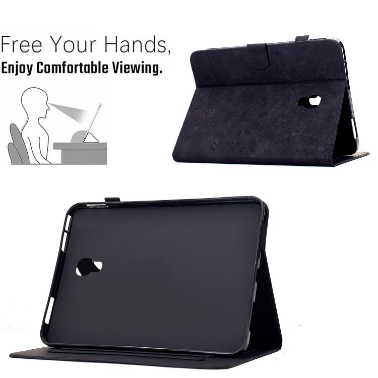 For Samsung Galaxy Tab A 10.5 / T590 Plum Blossom Embossed Smart Leather Tablet Case