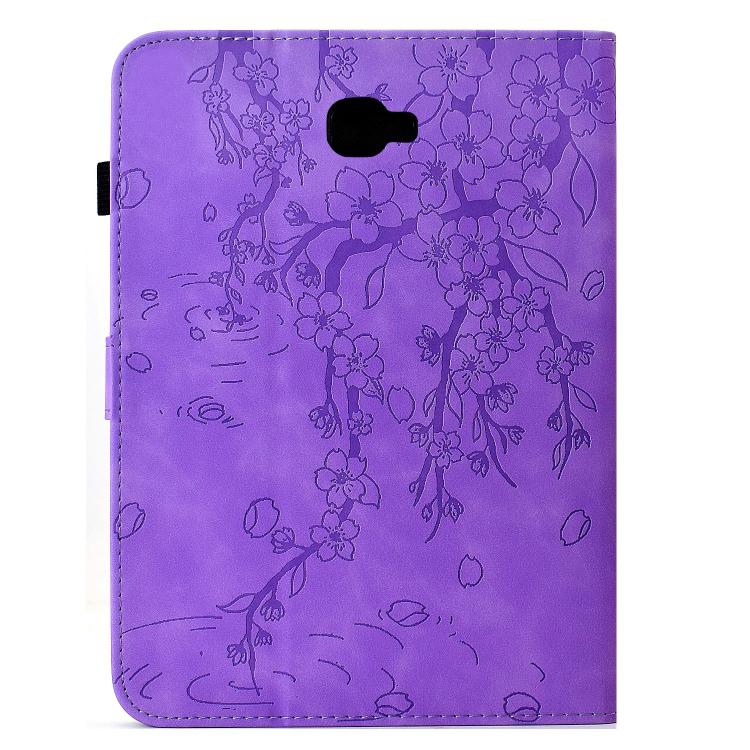 For Samsung Galaxy Tab A 10.1 / T580 Plum Blossom Embossed Smart Leather Tablet Case