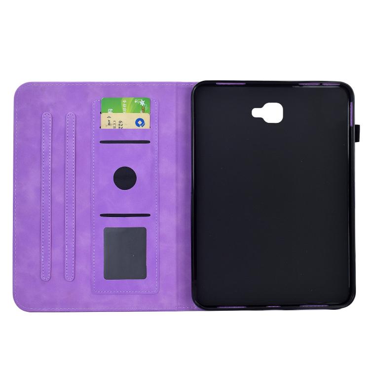 For Samsung Galaxy Tab A 10.1 / T580 Plum Blossom Embossed Smart Leather Tablet Case