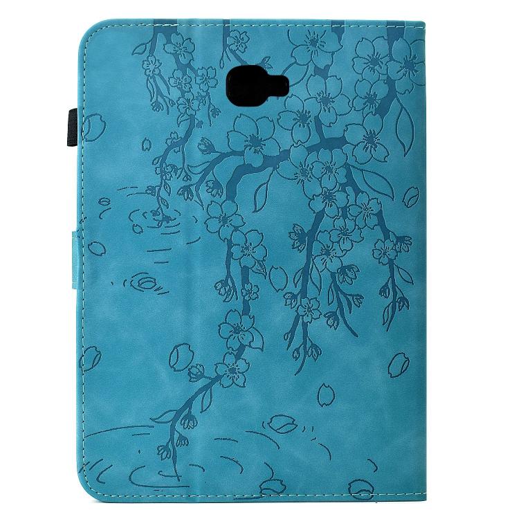 For Samsung Galaxy Tab A 10.1 / T580 Plum Blossom Embossed Smart Leather Tablet Case