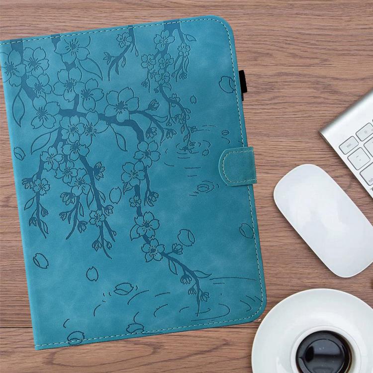 For Samsung Galaxy Tab A 10.1 / T580 Plum Blossom Embossed Smart Leather Tablet Case