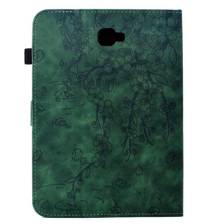 For Samsung Galaxy Tab A 10.1 / T580 Plum Blossom Embossed Smart Leather Tablet Case