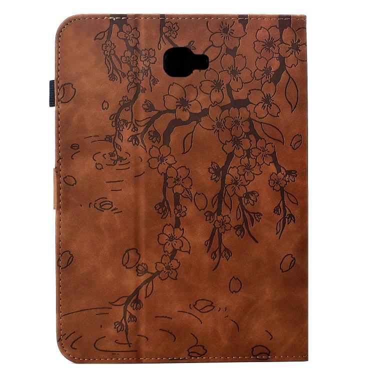 For Samsung Galaxy Tab A 10.1 / T580 Plum Blossom Embossed Smart Leather Tablet Case